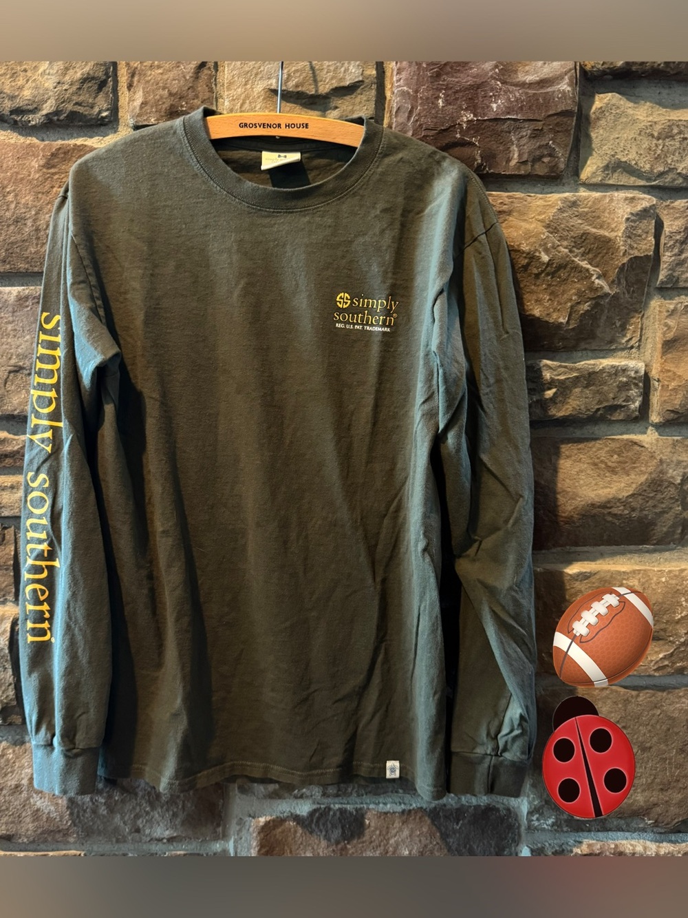 Simply Southern Olive Green Long Sleeve Tee - M